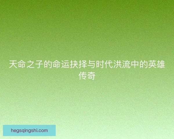 天命之子的命运抉择与时代洪流中的英雄传奇