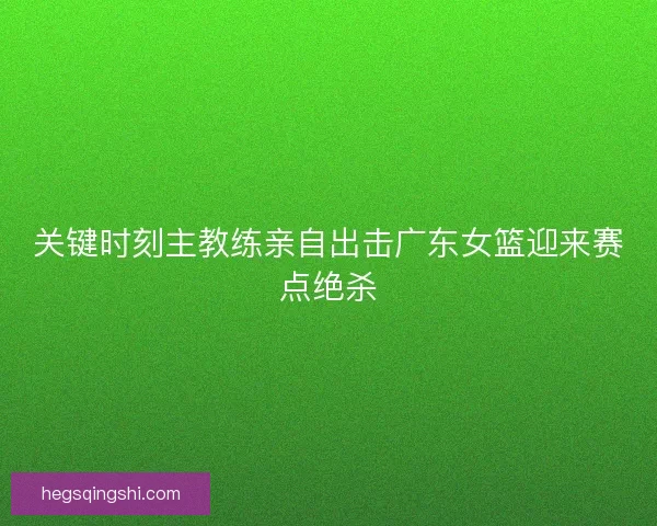 关键时刻主教练亲自出击广东女篮迎来赛点绝杀